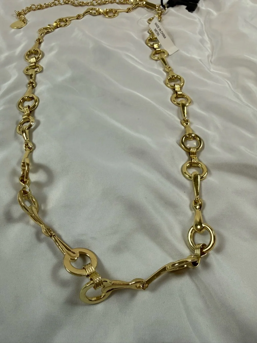 NOBO Chunky Gold Tone Chain Necklace Statement Link Adjustable NEW